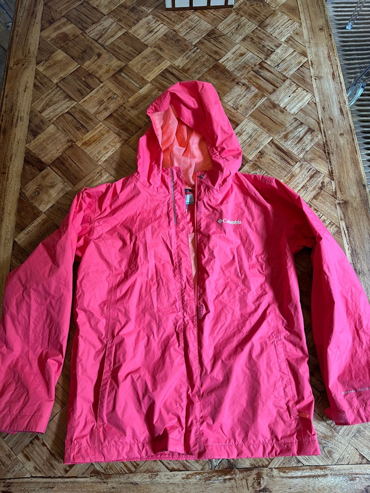 (Kinder)regenjas Columbia, Ophalen of Verzenden, Zo goed als nieuw, Maat 34 (XS) of kleiner, Roze