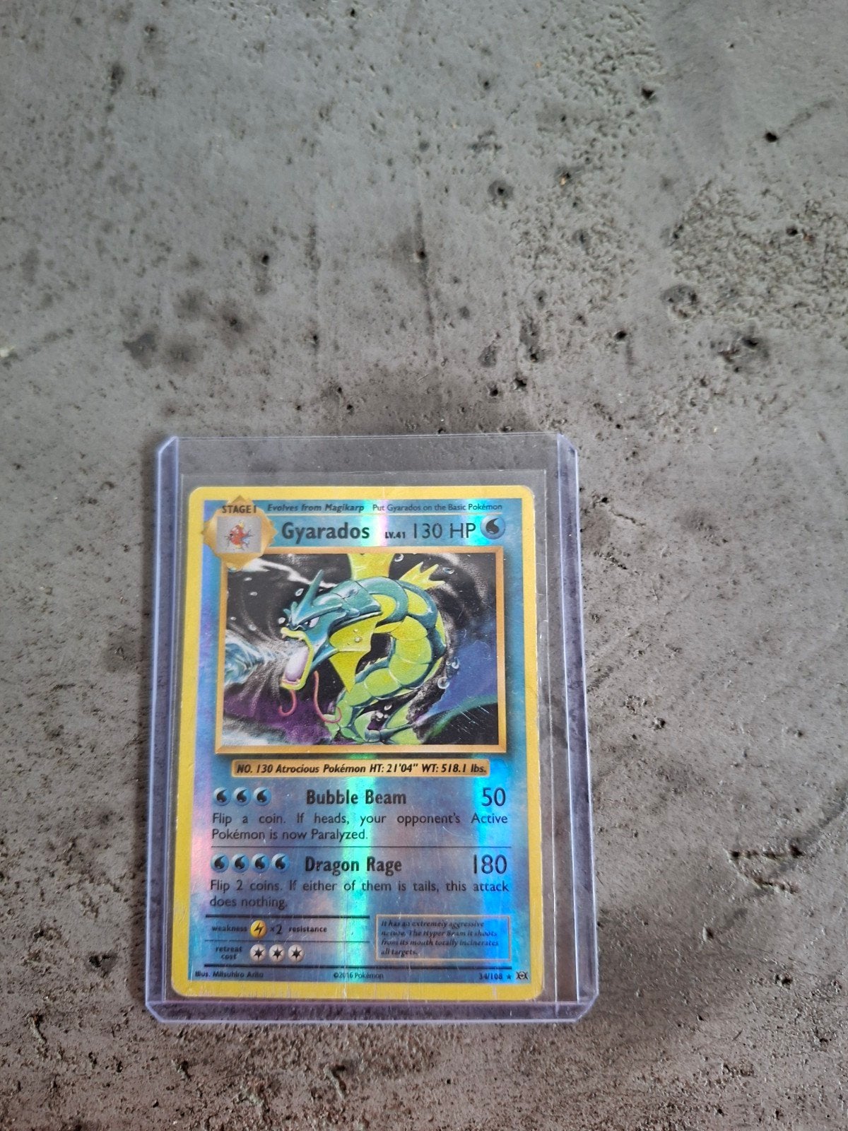 Gyarados Holo Rare Pokémon Kaart (Base Set), Ophalen of Verzenden, Gebruikt, Losse kaart