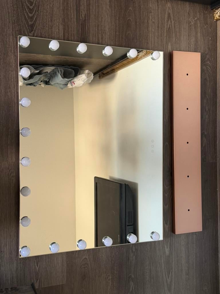 Hollywood spiegel Rosé goud, Huis en Inrichting, Woonaccessoires | Spiegels, Ophalen, Nieuw, 75 tot 100 cm, Minder dan 100 cm