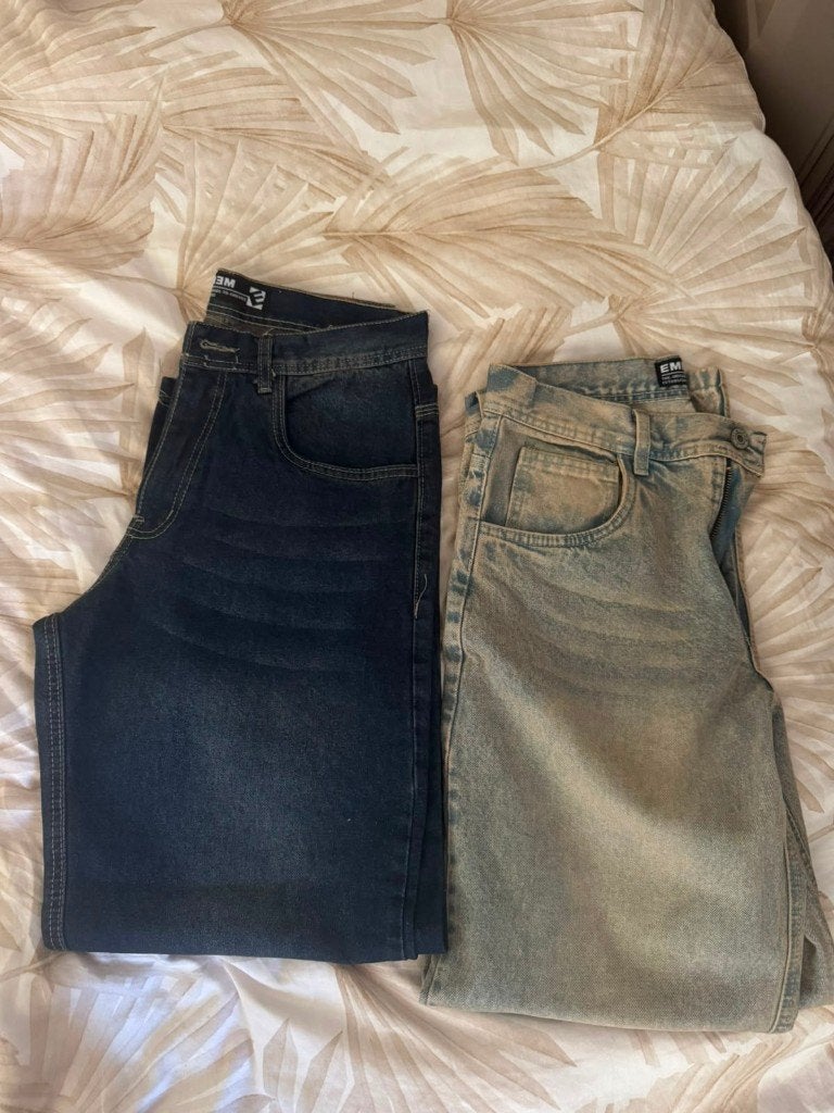 Baggy herenjeans maat 26 – nieuw – 2 stuks, Ophalen, Nieuw, Overige maten, Blauw