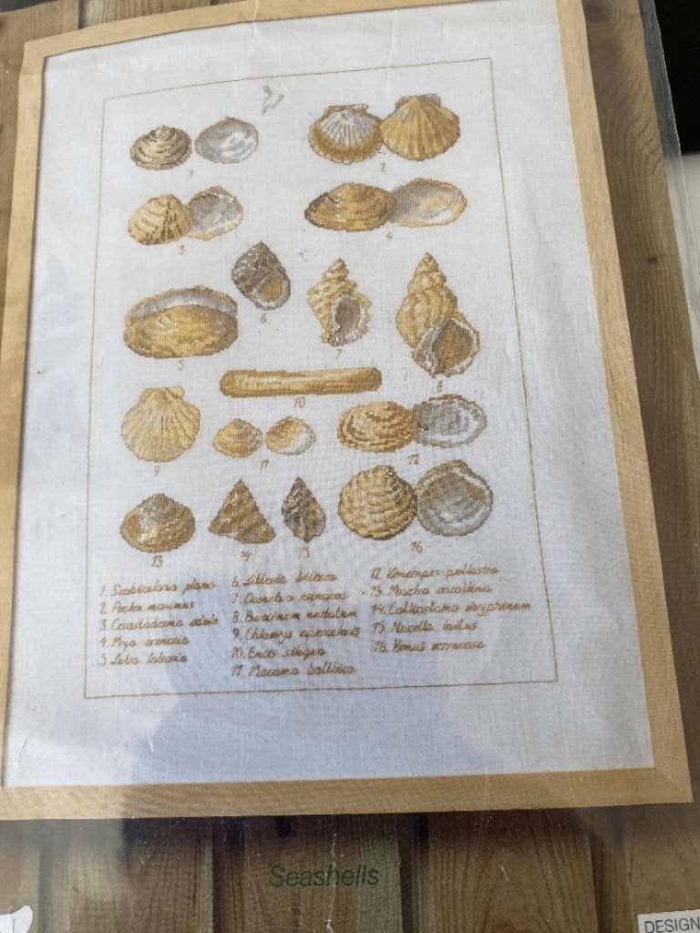 BORDUURPAKKET PERMIN OF COPENHAGEN SEASHELLS, Ophalen of Verzenden, Nieuw, Handborduren, Borduurpakket