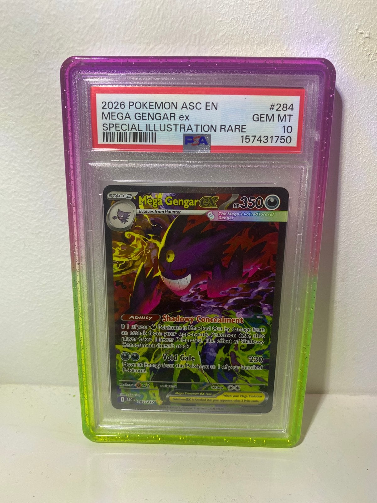Mega Gengar ex 284 PSA 10 Ascended Heroes, Ophalen of Verzenden, Zo goed als nieuw