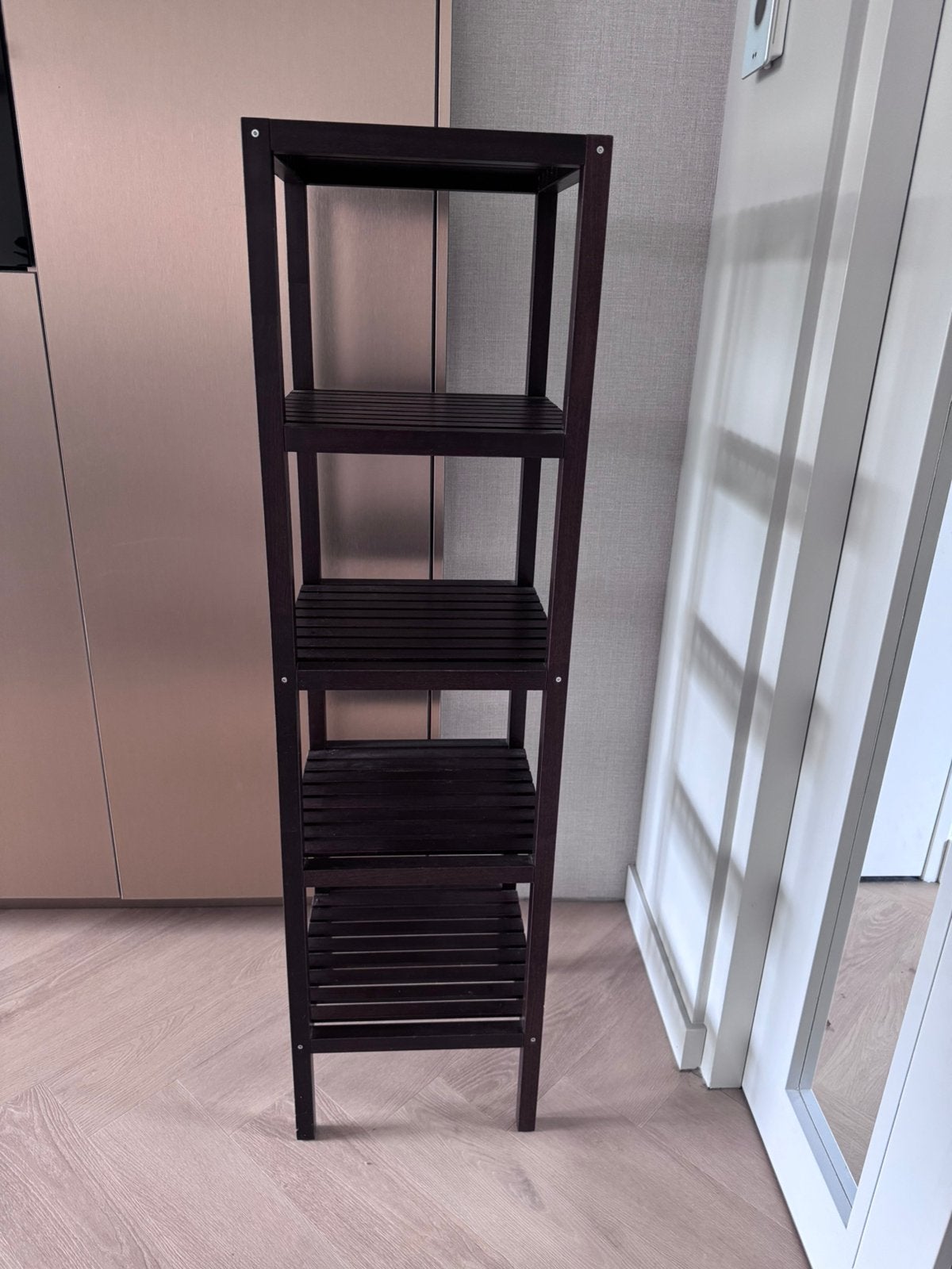 Donkerbruin rek IKEA Molger, Ophalen, Gebruikt