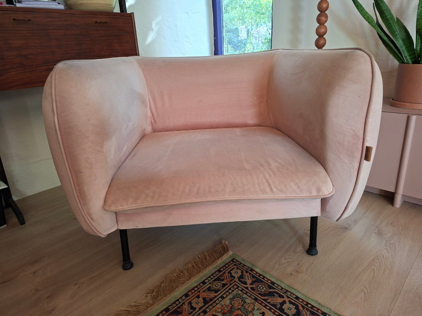 Roze fauteuil 2 x merk Dutch Tribes, Ophalen, 75 tot 100 cm, Eenpersoons, Minder dan 150 cm