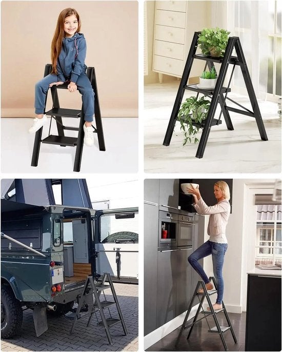 Huishoudtrap – Keukentrap - 3-Treden Ladder – 82,5 cm, Corvance B.V., Verzenden, Nieuw, Corvancebol@gmail.com