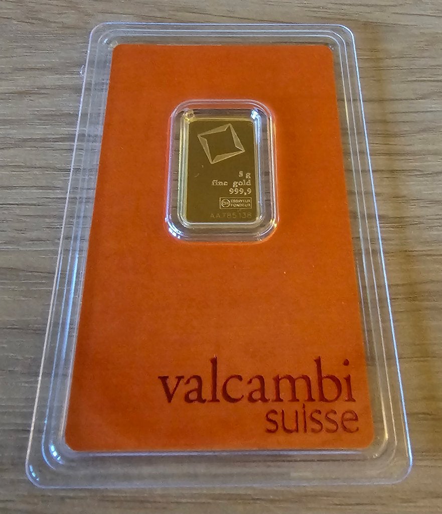 Valcambi 5 gram .999 goud in blister, Ophalen of Verzenden, Goud