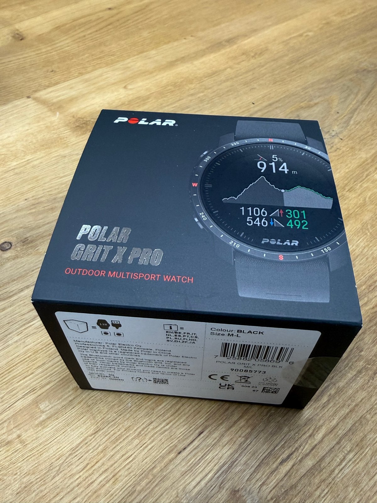 Polar Grit X Pro Outdoor Multisport Horloge Zwart, Afstand, Zwart, Ophalen of Verzenden, Zo goed als nieuw