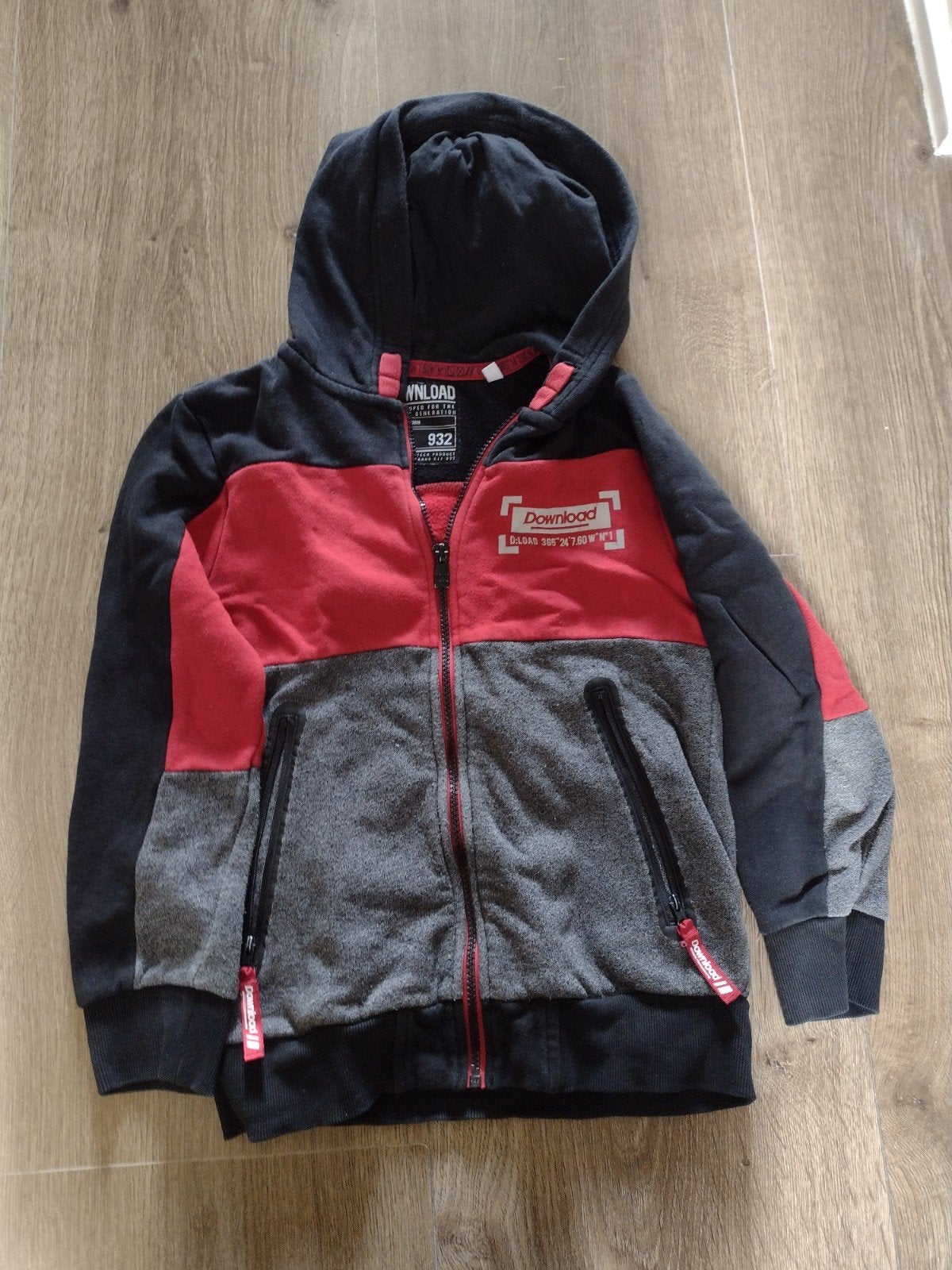 Stoere Download hoodie maat 134/140, Ophalen, Gebruikt, Download, Trui of Vest