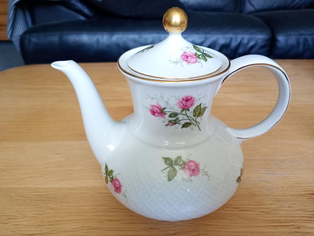 Prachtige porseleinen koffiepot met rozenmotief, Ophalen of Verzenden