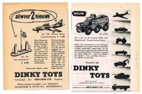 DinkyToys advertenties - uit Tijdschrift 1955, Ophalen of Verzenden, 1940 tot 1960, Knipsel(s)