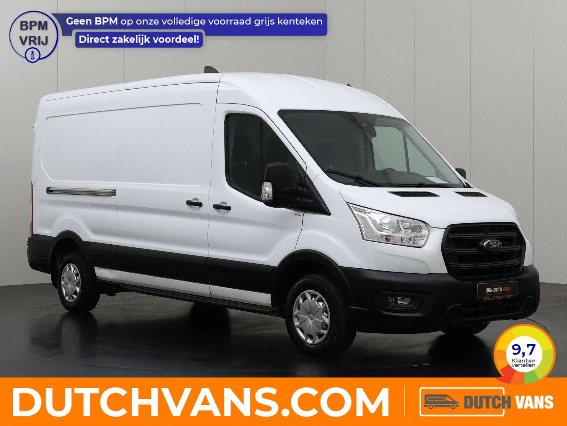Ford Transit 2.0 TDCi 130PK L3H2 | Airco | Cruise | 3-Zits |, Voorwielaandrijving, Stof, Gebruikt, 4 cilinders