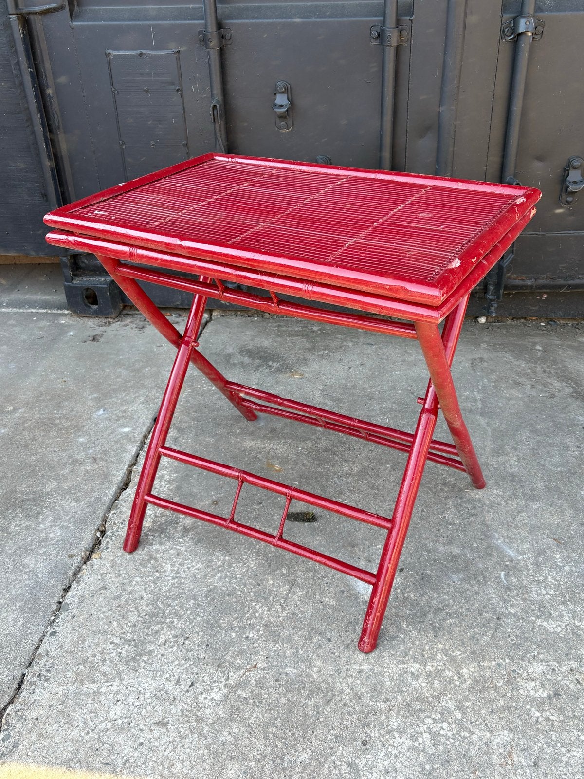 Rode bamboe bijzettafel, inklapbaar, Ophalen, Overige materialen, Minder dan 50 cm, 50 tot 100 cm