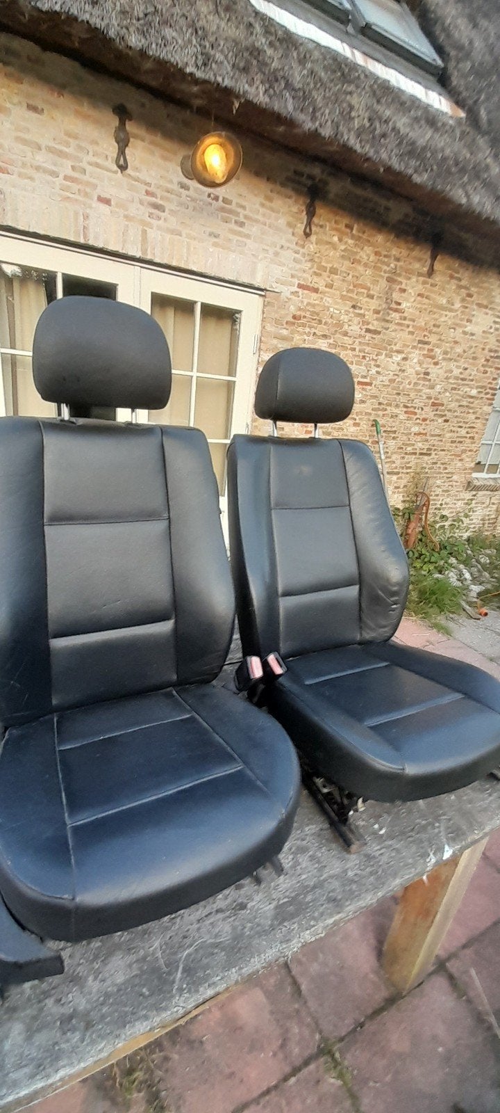BMW E46 Stoelen - Zwart Leder met Geheugenfunctie, Auto-onderdelen, Interieur en Bekleding, BMW, Gebruikt, Ophalen