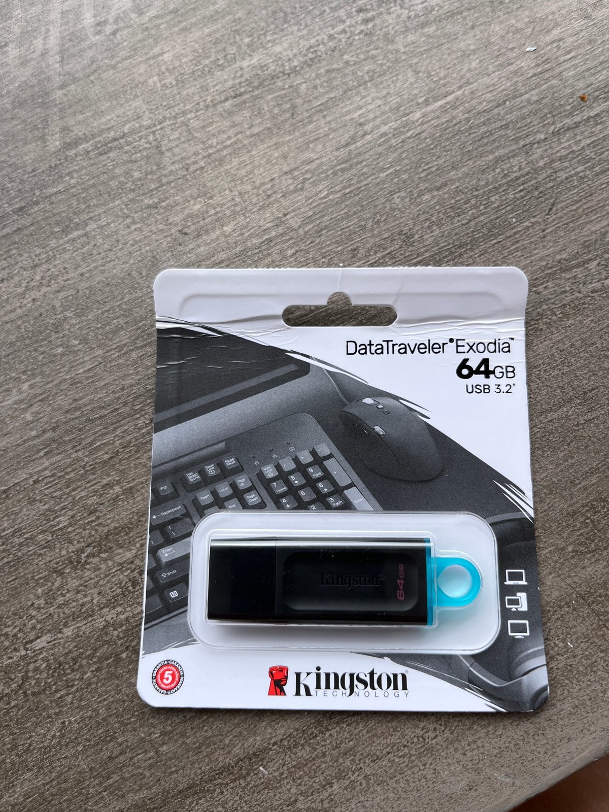 Kingston DataTraveler Exodia 64GB USB 3.2 USB-stick, Computers en Software, USB Sticks, Ophalen of Verzenden, Nieuw, 64 GB