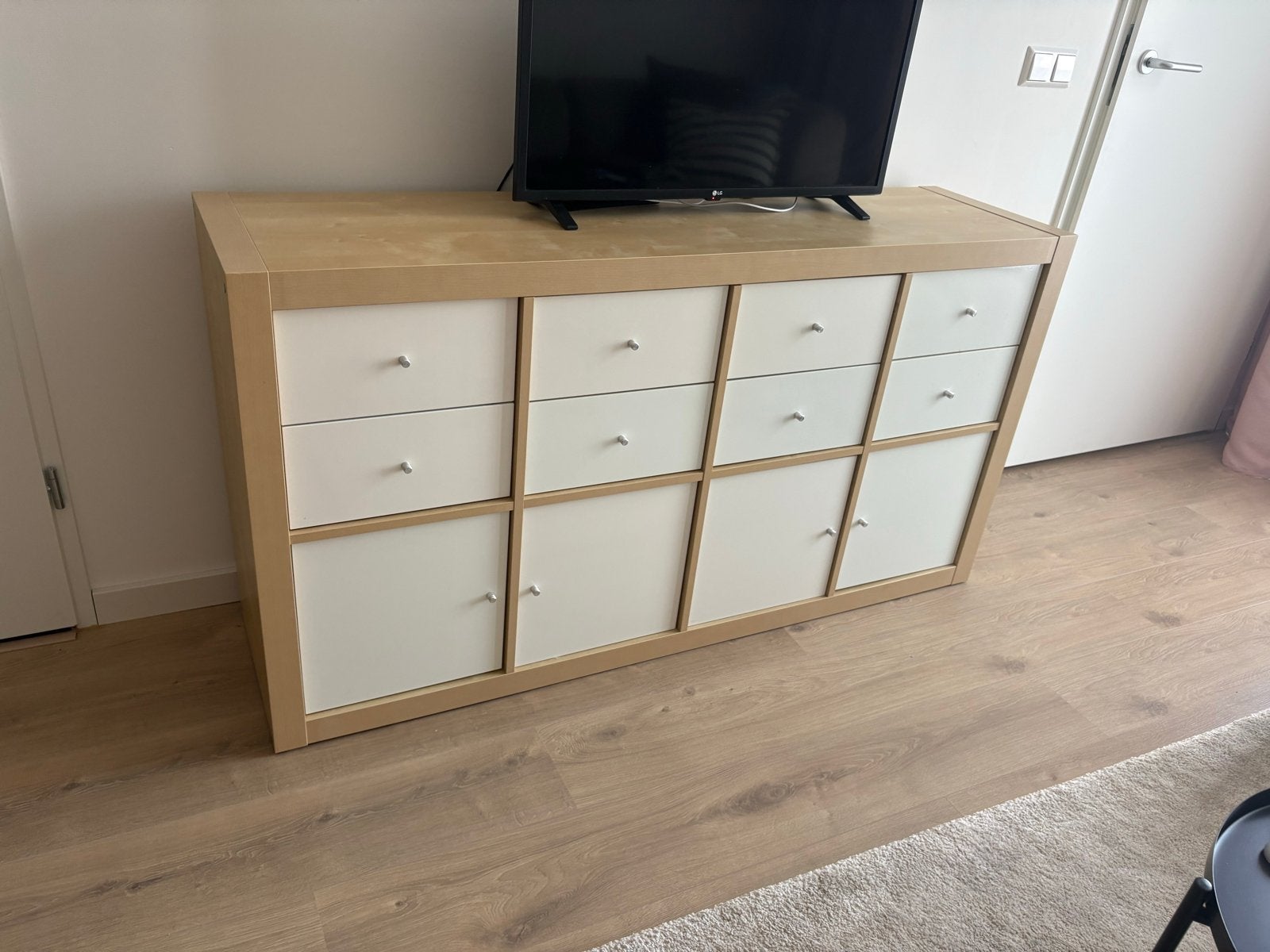 IKEA Kallax kast met lades en deurtjes, Huis en Inrichting, Kasten | Overige, Ophalen, Gebruikt
