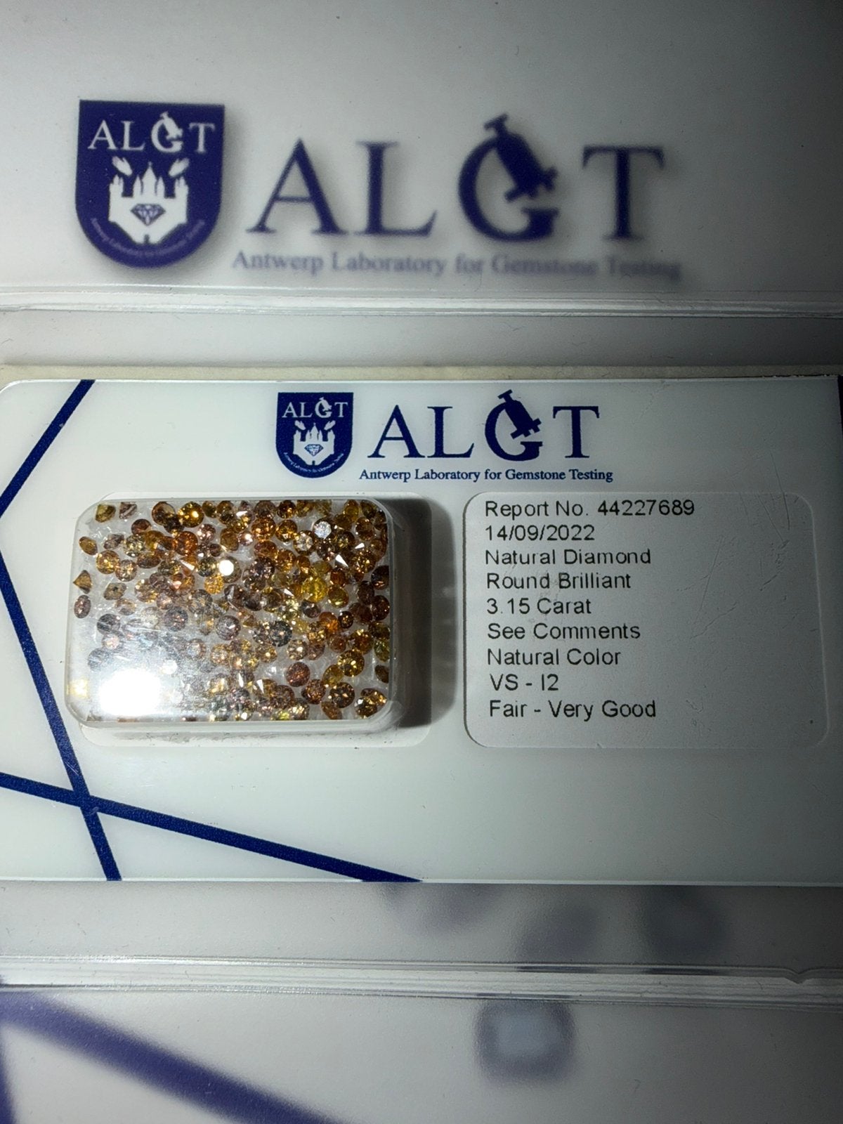 natuurlijke diamanten – ALGT gecertificeerd – 159 stuks, Ophalen of Verzenden, Nieuw