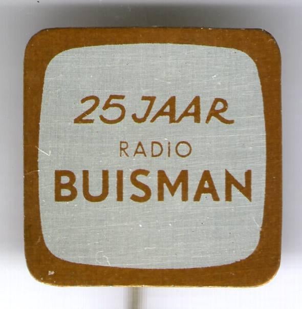 25 Jaar radio Buisman blik speldje ( V_166a ), Verzenden, Zo goed als nieuw, Merk, Speldje of Pin
