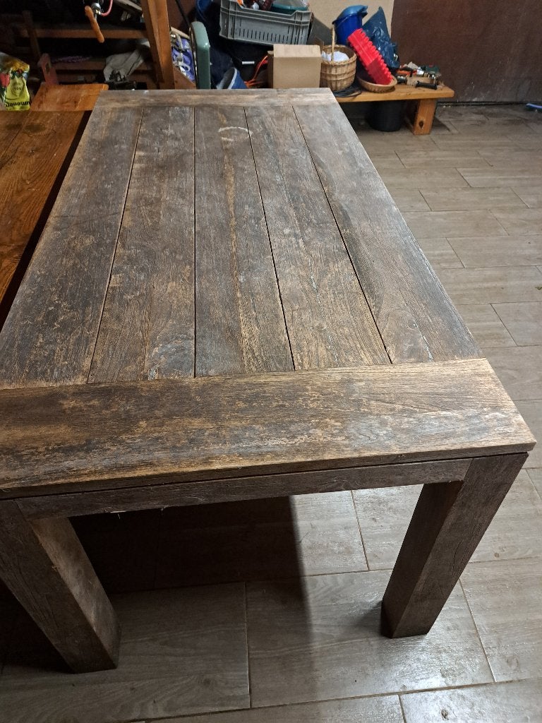 tuintafel te koop. 1, Ophalen, Gebruikt, Rechthoekig, Hout