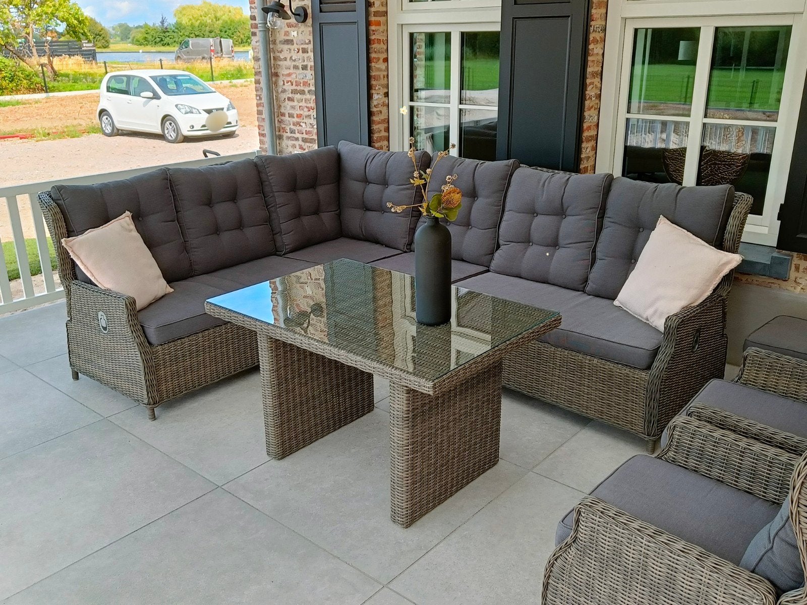Loungeset (in heel goede staat)!, Ophalen, Bank, Kunststof, Gebruikt