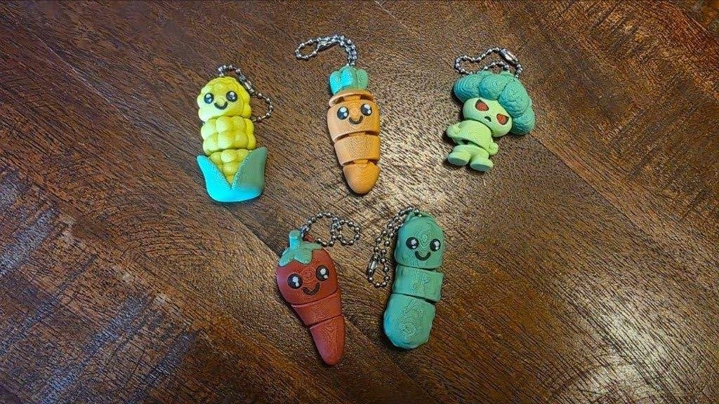 Schattige Groente Sleutelhangers (3D Print) - Los of als Set, Verzenden, Overige thema's, Overige typen, Nieuw