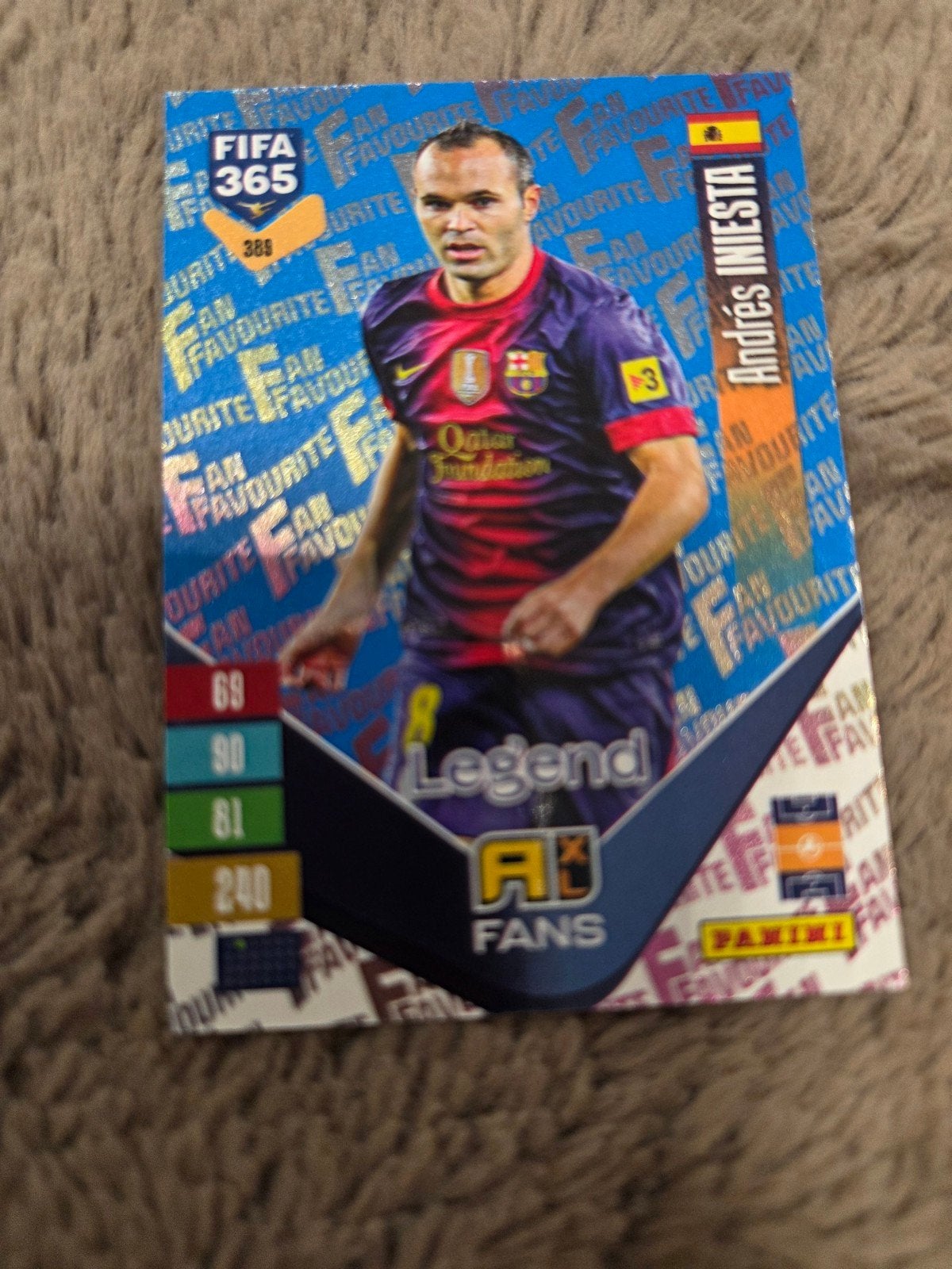 FIFA 365 Panini Adrenalyn XL Andrés Iniesta Legend kaart, Ophalen of Verzenden