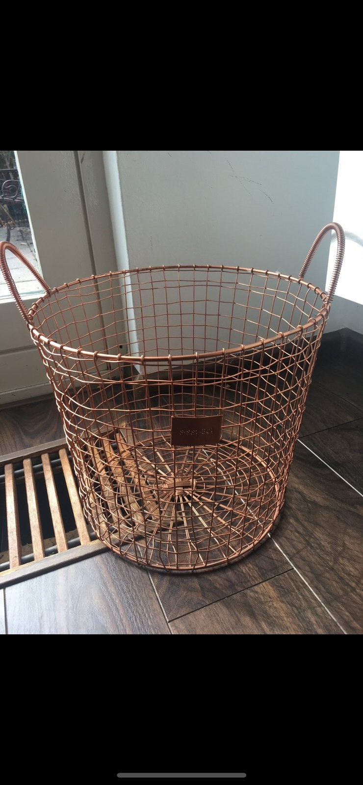 Sissy boy koperen mand, Ophalen, Zo goed als nieuw, Rond, Overige materialen