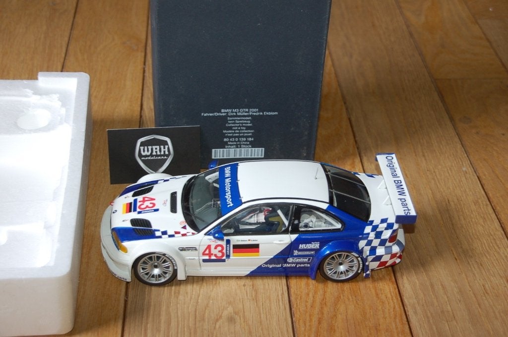 1:18 BMW M3 E46 GTR MULLER EKBLOM Minichamps dealer WRH, Hobby en Vrije tijd, Verzenden, Zo goed als nieuw, Auto, MiniChamps