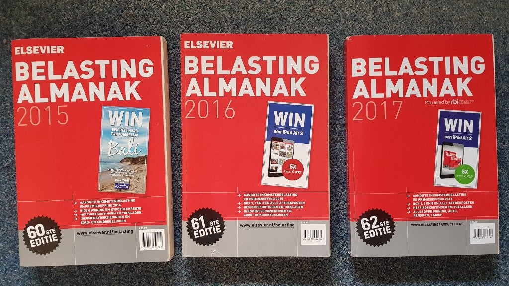 3x Elsevier belastingalmanak 2015 – 2016 - 2017, Ophalen of Verzenden, Gelezen