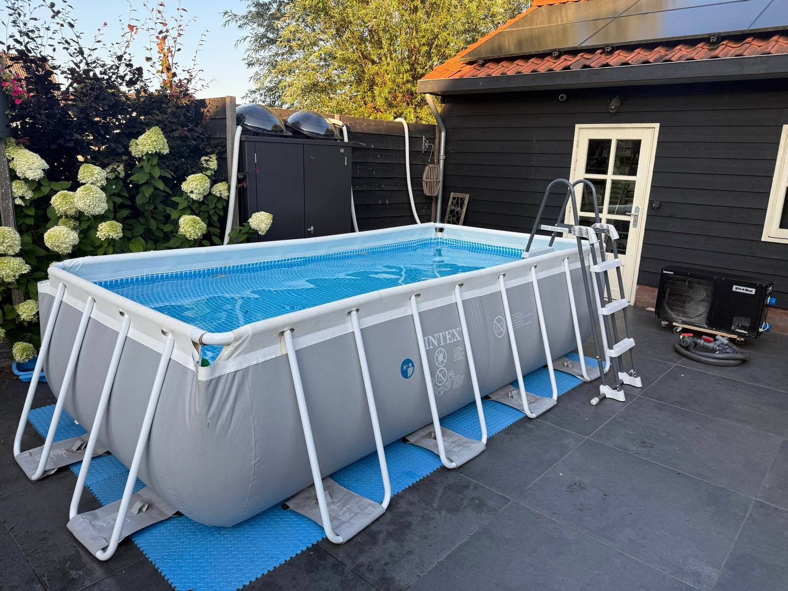 Compleet Opzetzwembad 4x2m met Zoutwater, Zandfilter & Warmt, Ophalen, Gebruikt, 200 tot 300 cm, 80 tot 120 cm