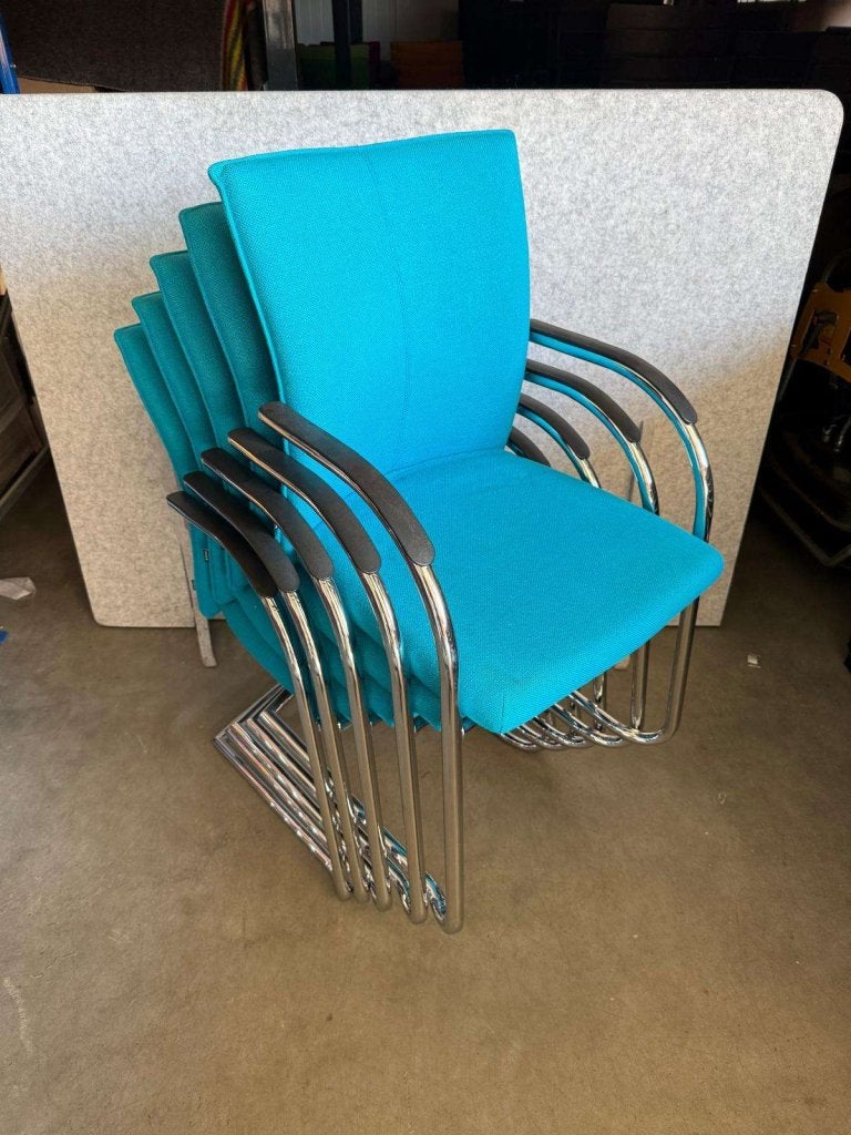 Klober vergaderstoelen/ontvangststoelen/conferentiestoelen, Niet ingevuld, Stof, Blauw, Niet ingevuld