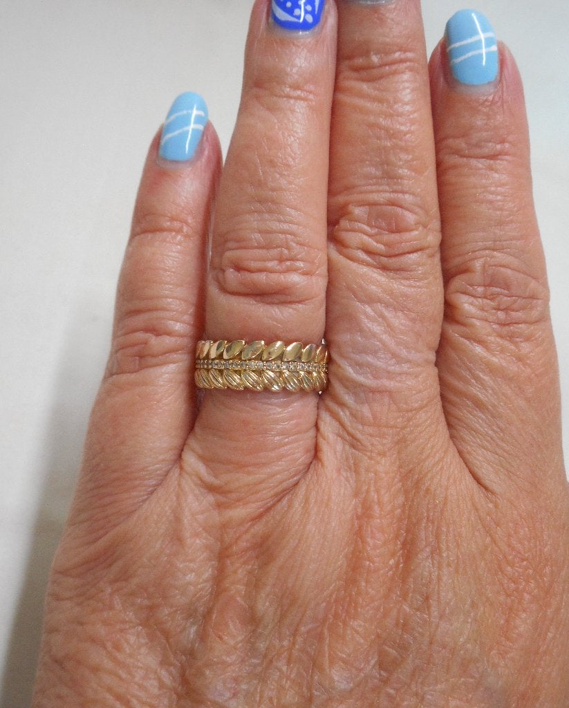 Zilveren Pandora ring met steentjes goudkleur nr.510