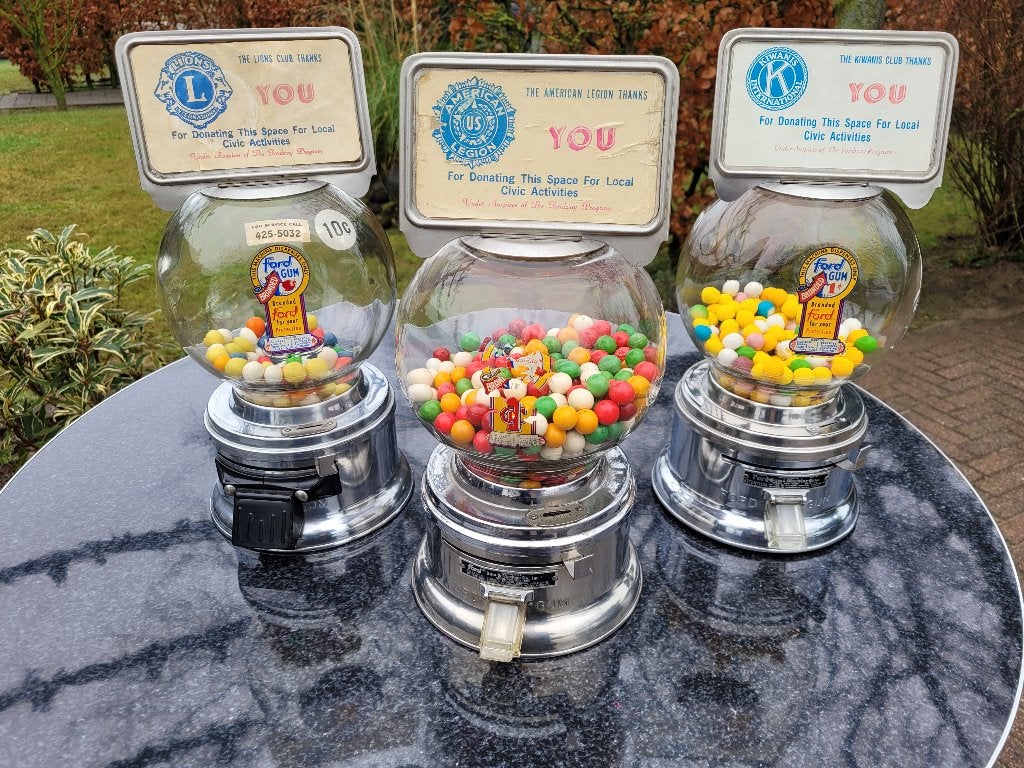 FORD gum kauwgomballen automaten vintage fifties sixties, Verzamelen, Automaten | Overige, Ophalen
