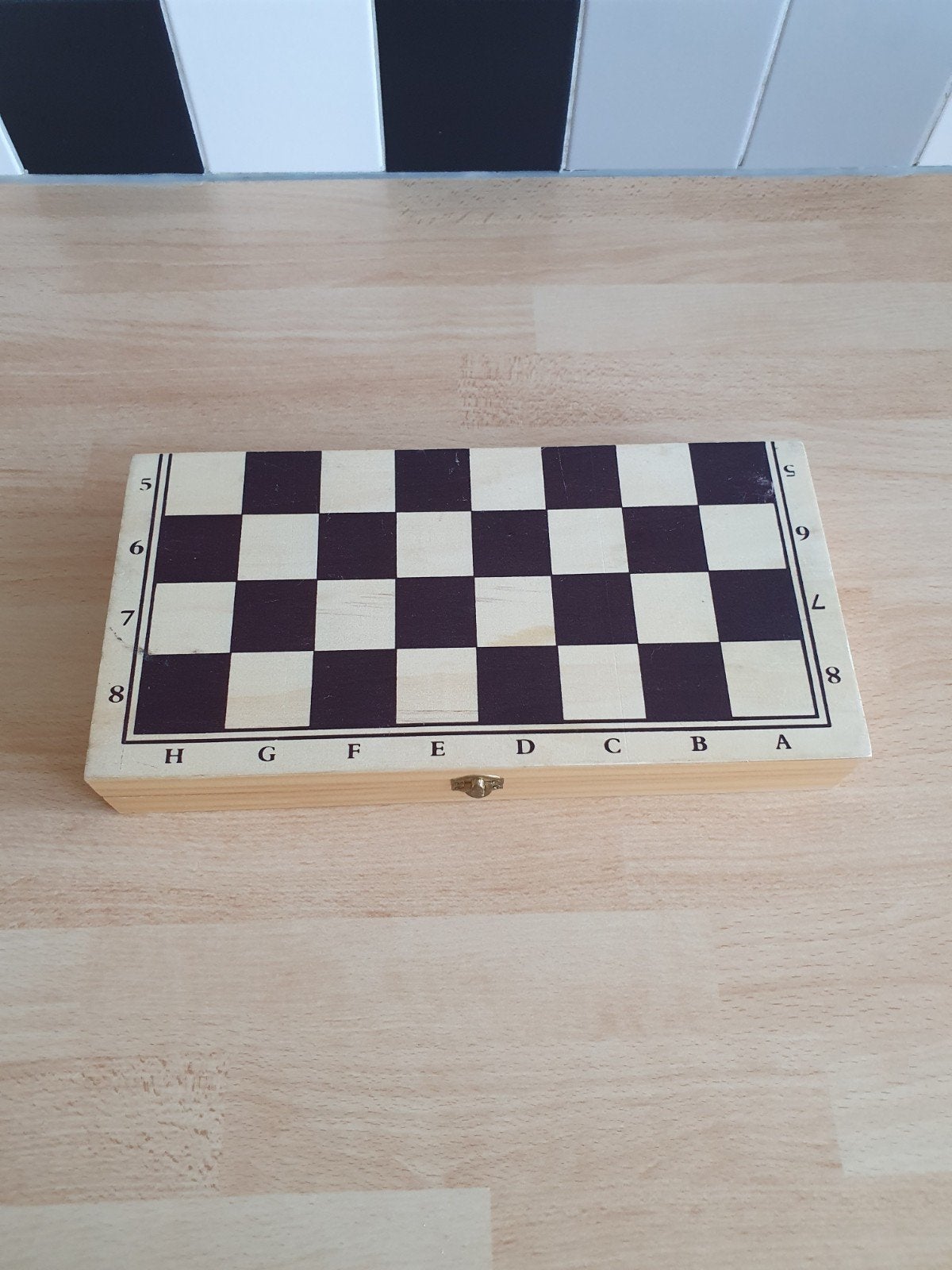 Schaak en Backgammon reisspel van Hout, Een of twee spelers, Ophalen of Verzenden, Zo goed als nieuw, Reisspel
