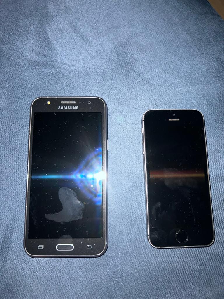Samsung Galaxy J3 en iPhone 5S - Gebruikt, Telecommunicatie, Mobiele telefoons | Apple iPhone, Ophalen, Gebruikt, 16 GB, Zwart