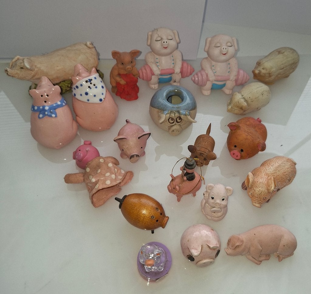 20 beeldjes van varkens, Ophalen of Verzenden, Gebruikt, Dier