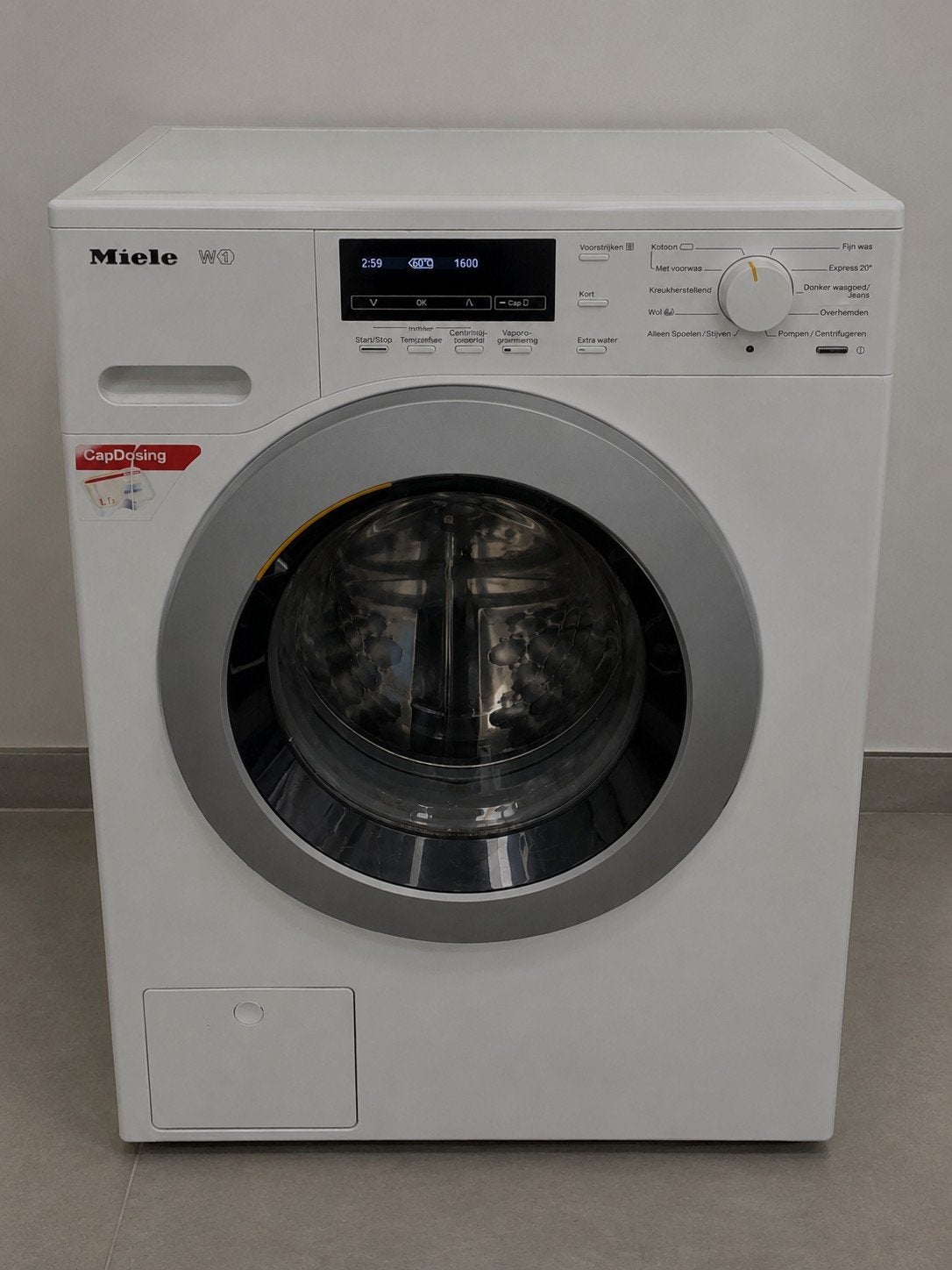 Miele W1 wasmachine WKB120 – 1600 toeren, Ophalen of Verzenden, 1600 toeren of meer, 85 tot 90 cm