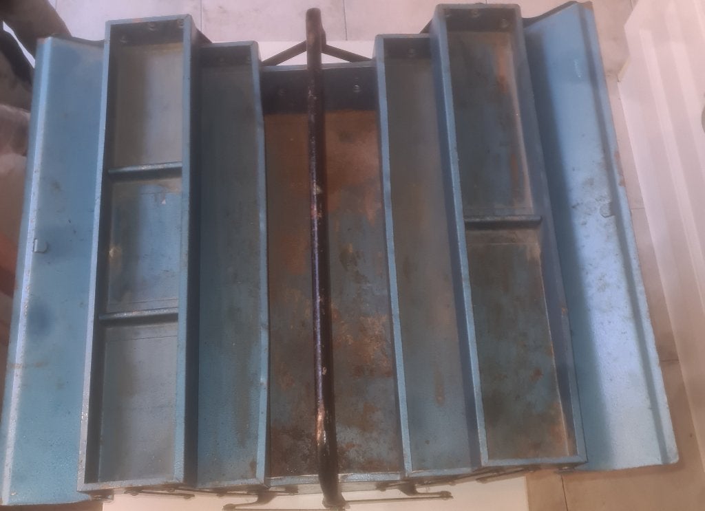 Metalen gereedschapskist 5-delig, Doe-het-zelf en Verbouw, Ophalen, Zo goed als nieuw