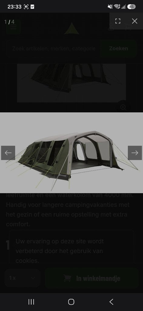 Outwell Sundale 7PA air tent, Caravans en Kamperen, Tenten, Ophalen, Zo goed als nieuw, Meer dan 6