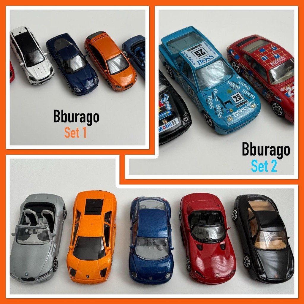 set (1 t/m 3) Bburago - modelauto’s – schaal 1:43 ), Ophalen of Verzenden, Gebruikt, Auto, Overige merken
