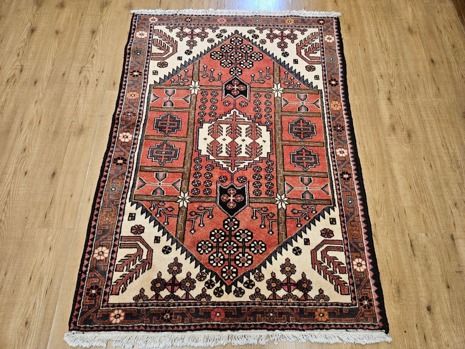Vintage handgeknoopt perzisch tapijt hamadan 165x116, Info@SlatsAntiek.nl, Tweedehands, 100 tot 150 cm, Perzisch