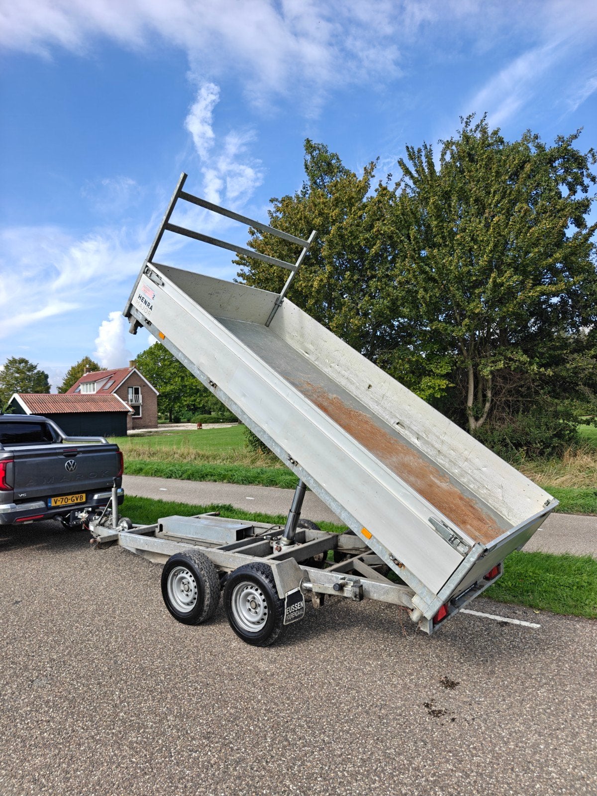 Henra 3 zijdige kipper aanhanger 3500KG met rijplaten, Ophalen of Verzenden, Zo goed als nieuw