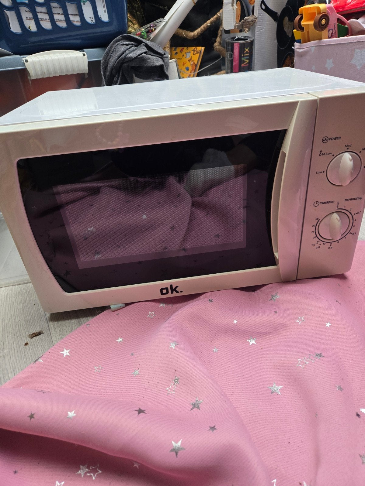 OK. Vrijstaande Magnetron - Wit, Witgoed en Apparatuur, Ophalen, Gebruikt, Minder dan 45 cm, Magnetron