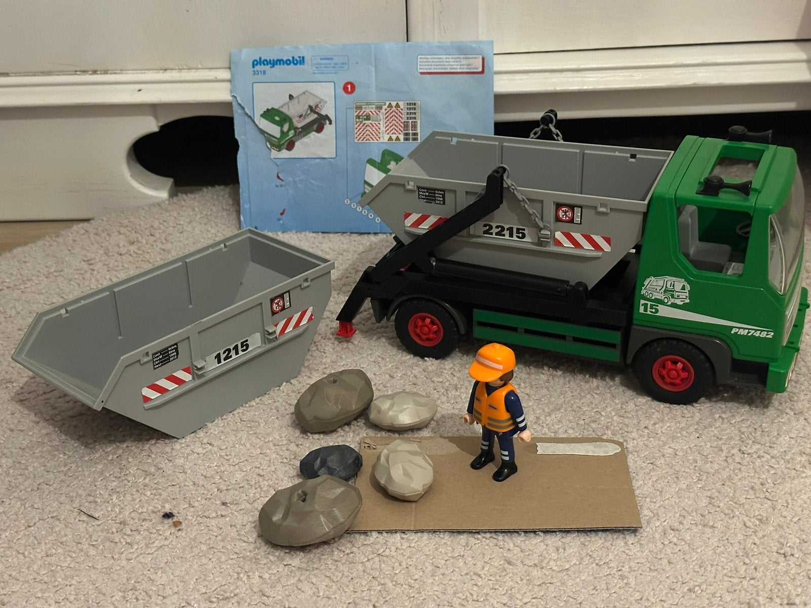 Playmobil 3318 container dienst, Kinderen en Baby's, Ophalen, Complete set, Voertuig, Zo goed als nieuw