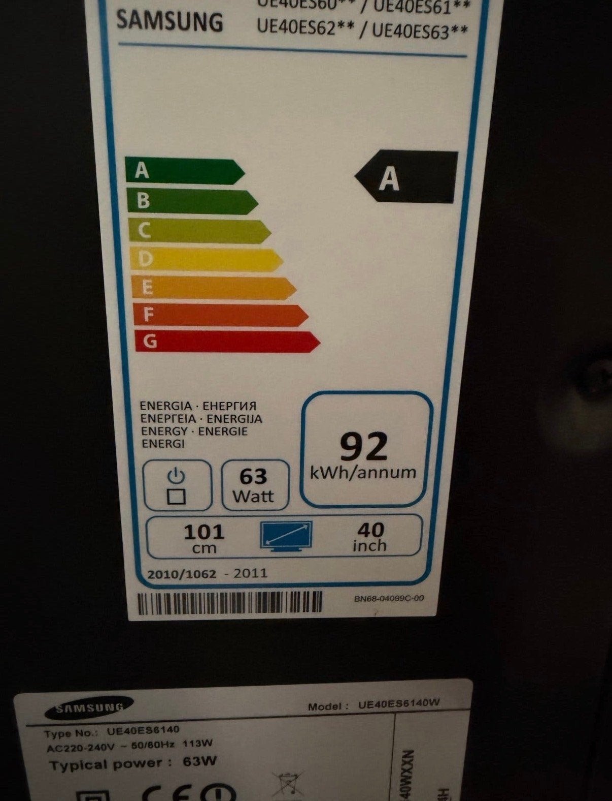 Samsung  40 inch Smart TV, Ophalen, LED, Zo goed als nieuw, 100 Hz