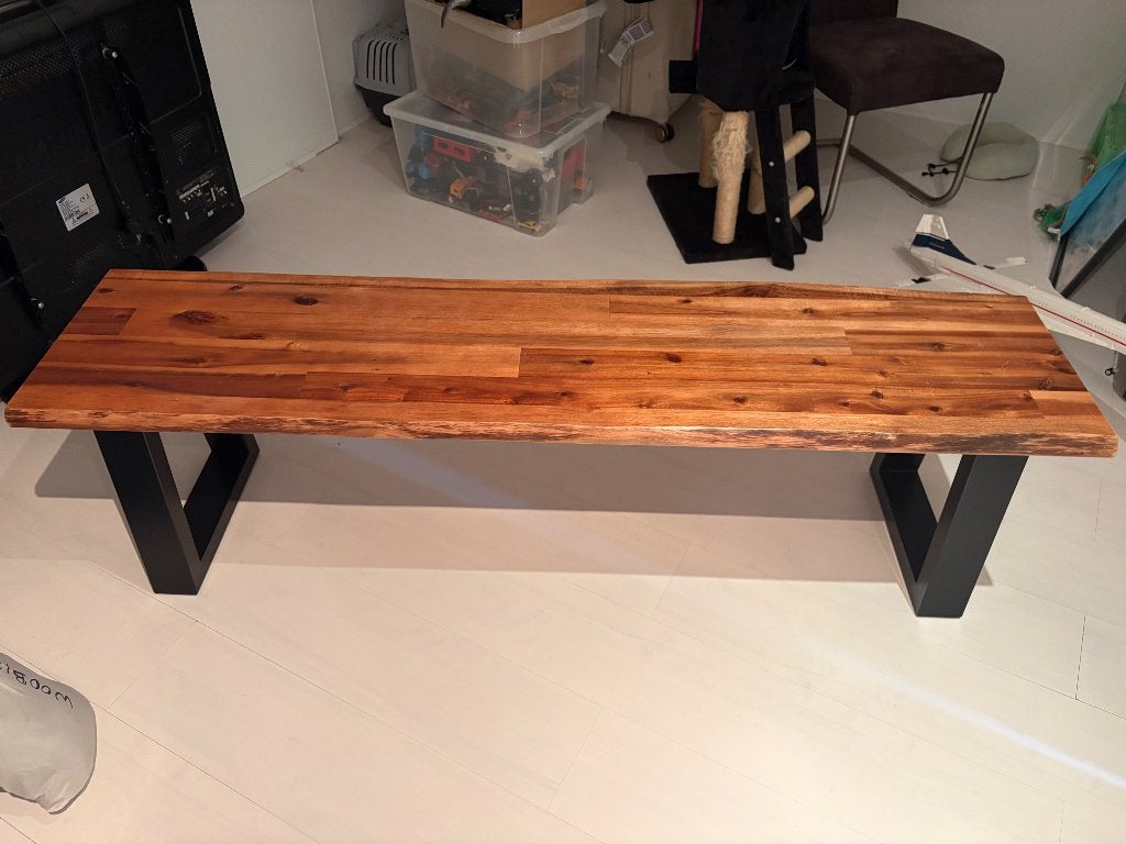 Houten bank, Ophalen, Gebruikt, Bruin, Eén