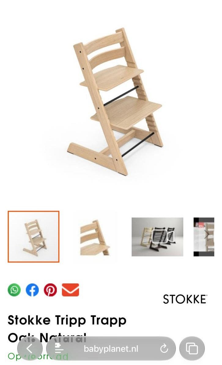 Stokke Tripp Trapp - Eiken Naturel *IN VERPAKKING* - Ruilen?, Ophalen of Verzenden, Nieuw, Meegroeistoel