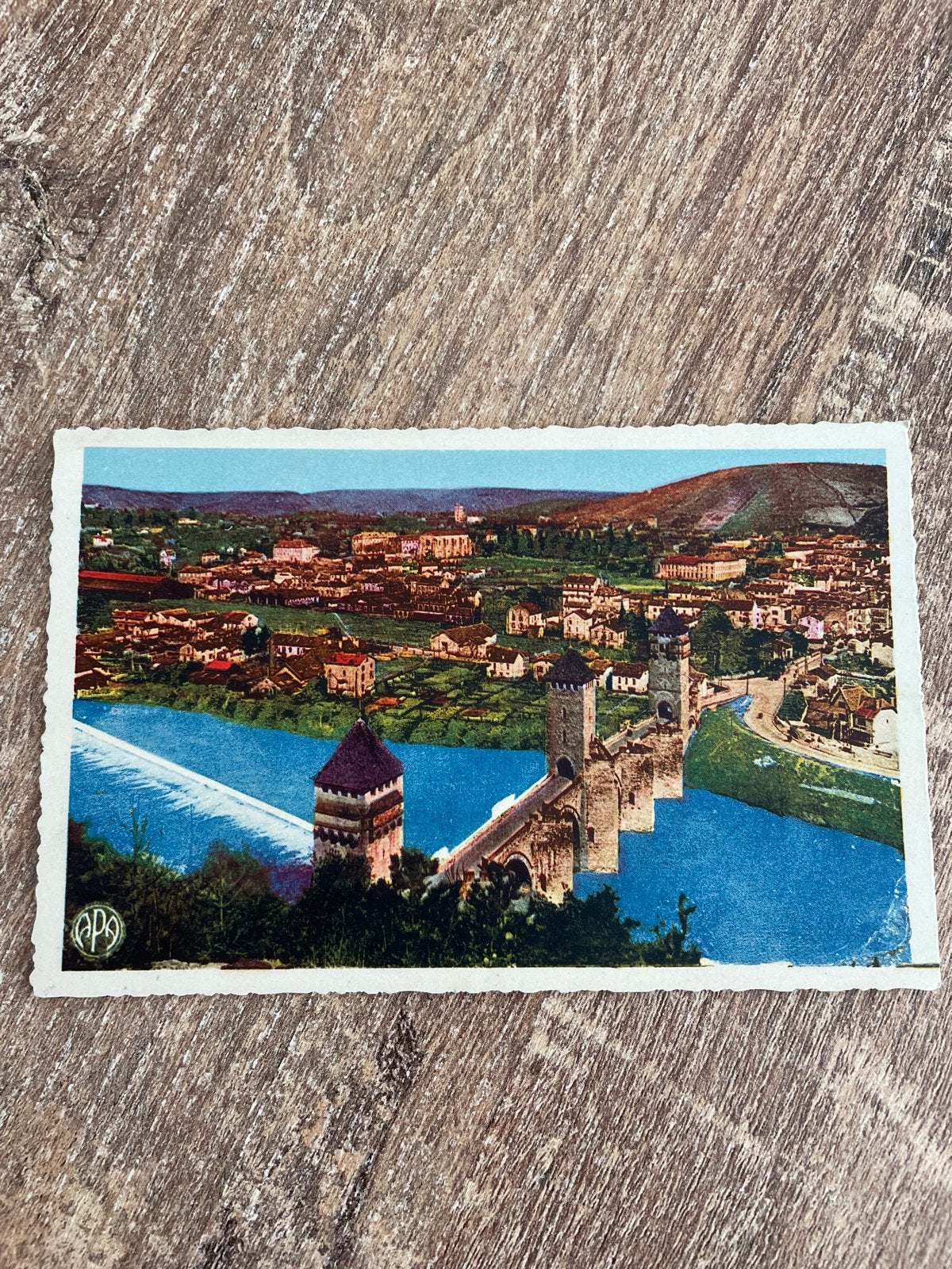 Oude ansichtkaart Pont Valentré en Cahors, Frankrijk, Ophalen of Verzenden, Gelopen, Frankrijk