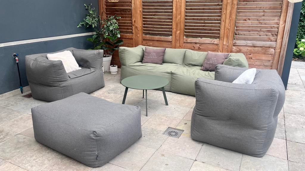 BRYCK Tuinset, Tuin en Terras, Tuinsets en Loungesets, Gebruikt, Tuinset, 6 zitplaatsen, Bank, Hocker, Stoel, Ophalen