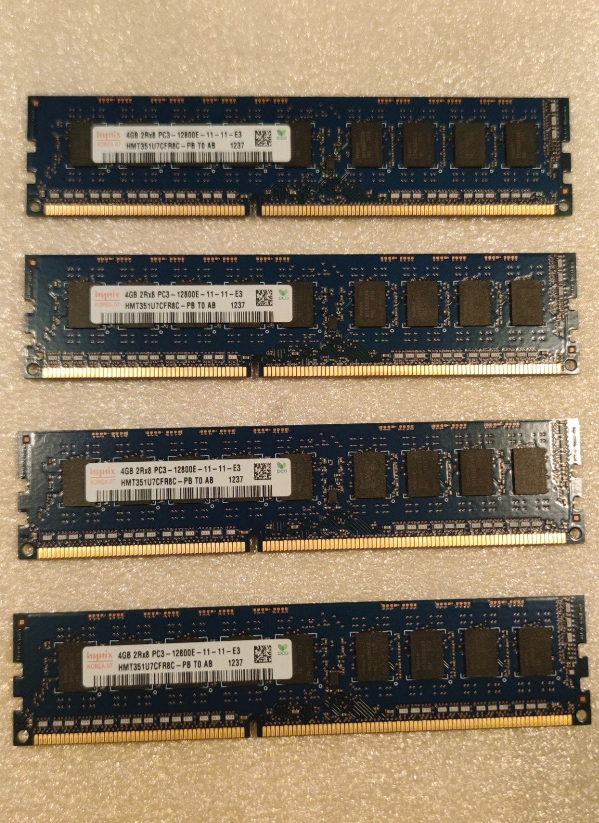 4x 4GB DDR3 12800E RAM Geheugen ECC, Gebruikt, Server, DDR3, Ophalen of Verzenden