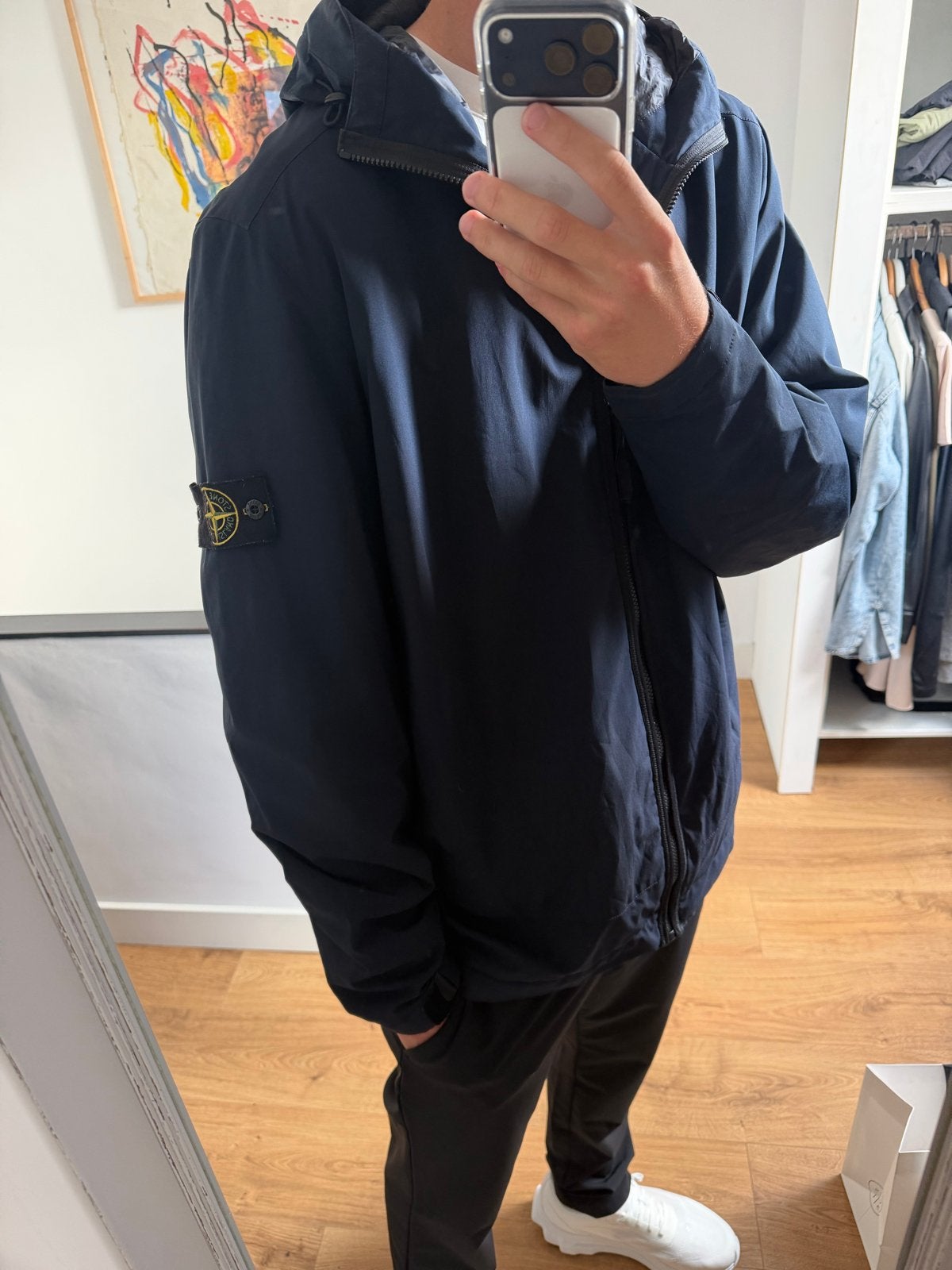 Stone Island Soft Shell-R Jas met Primaloft Isolatie, Ophalen of Verzenden, Zo goed als nieuw, Maat 46/48 (XL) of groter, Blauw